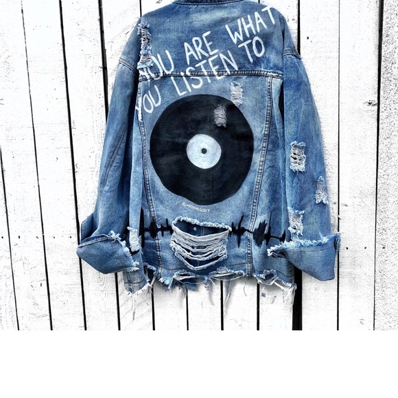 WREN & GLORY Jackets & Blazers - Distressed Blue Denim Jacket